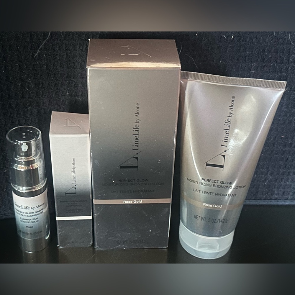 LimeLife by Alcone Perfect Glow Moisturizing Lotion & Glow Drops Rose Gold